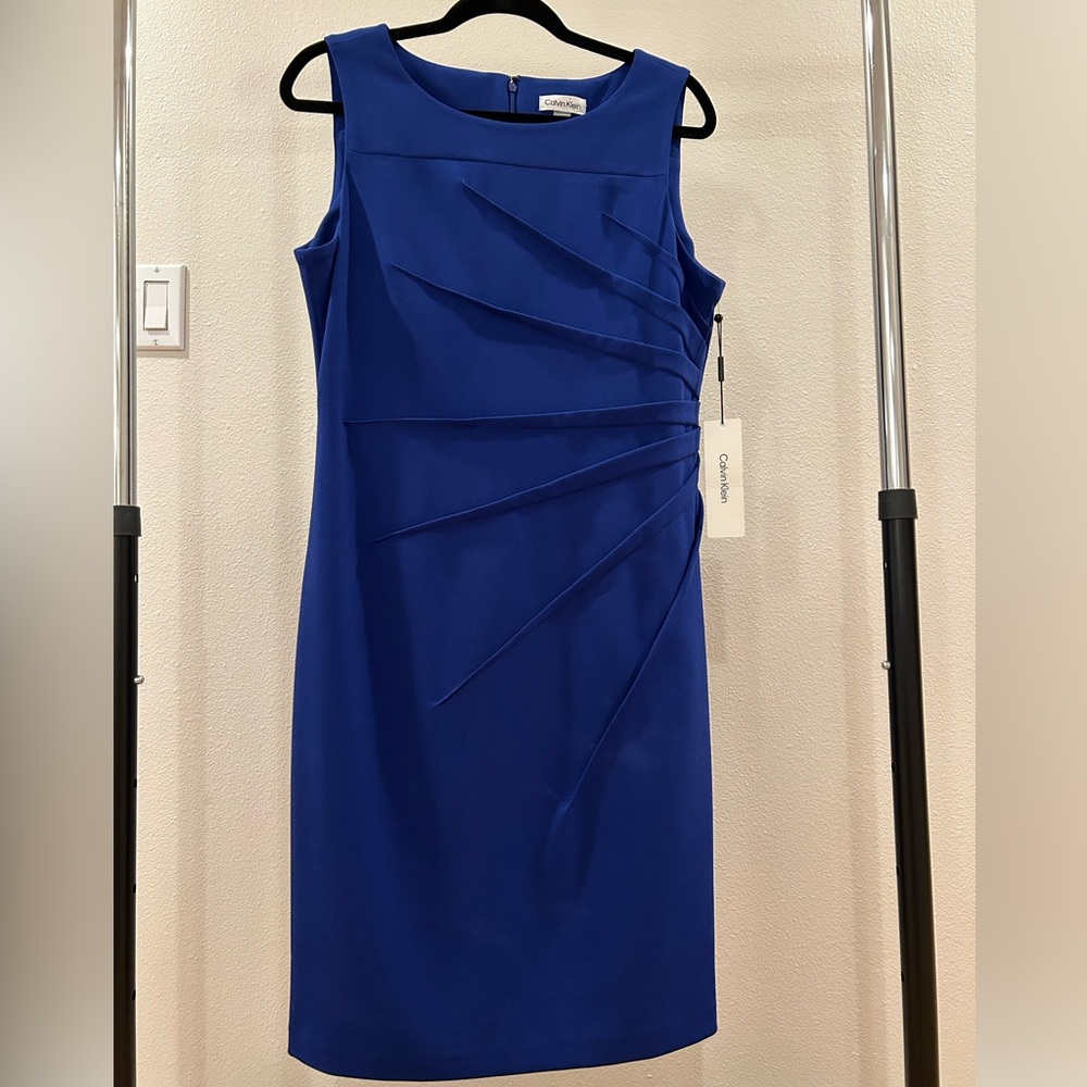 Calvin Klein Blue Starburst Sheath Dress (NWT)
